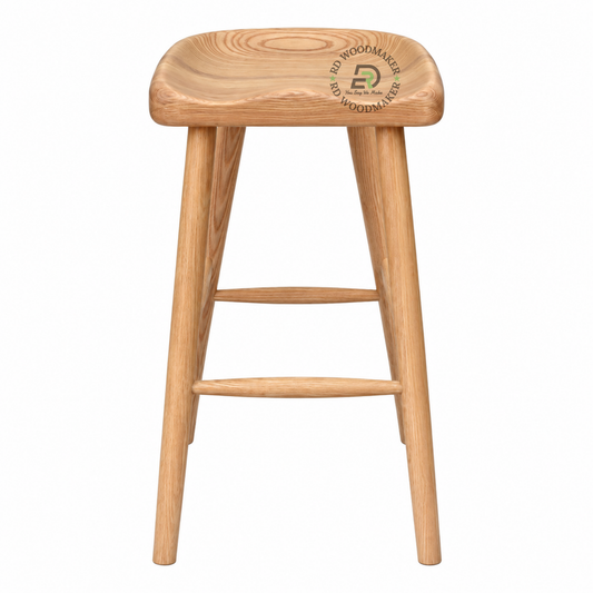 LYRA SCULPTED SOLID WOOD COUNTER STOOL