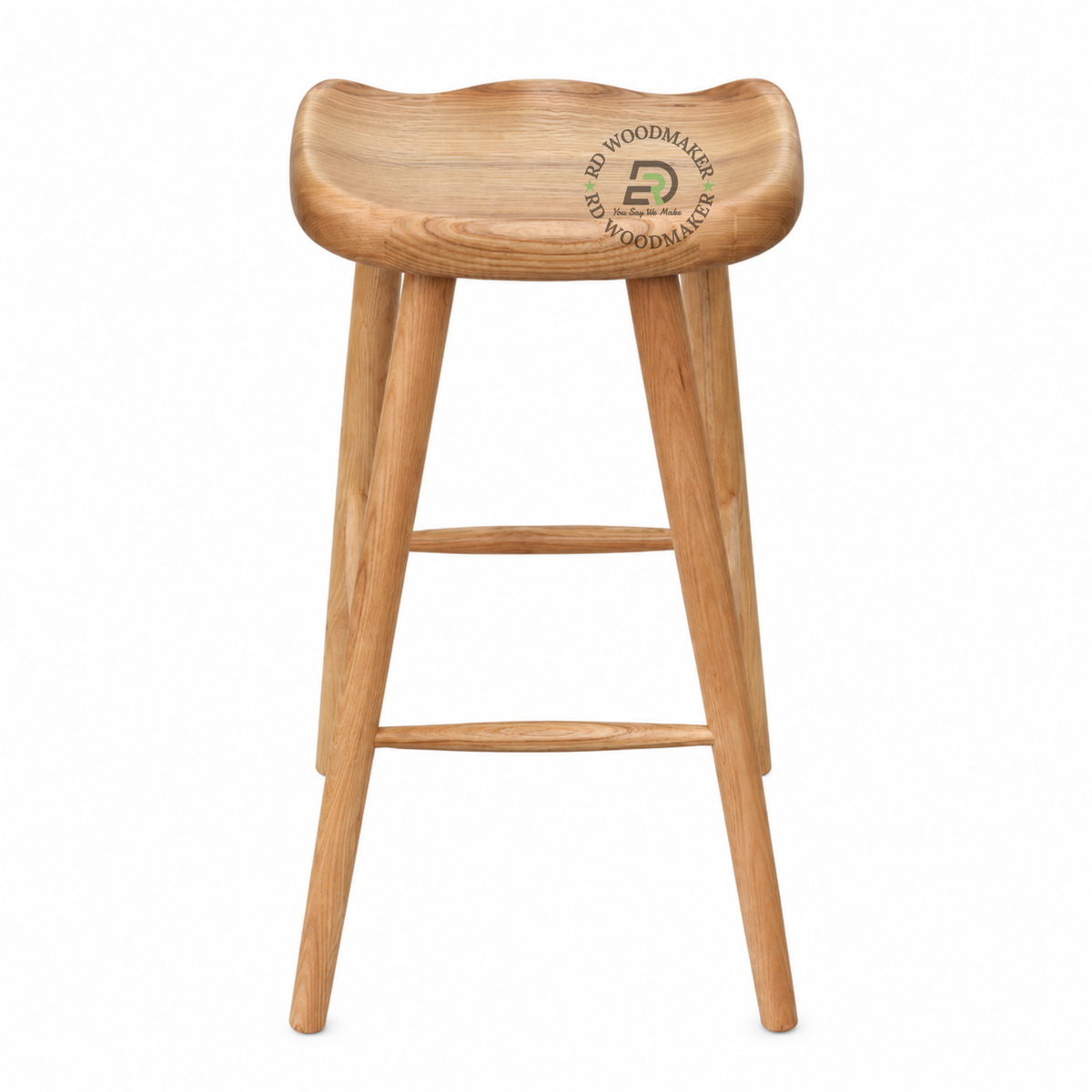 LYRA SCULPTED SOLID WOOD COUNTER STOOL