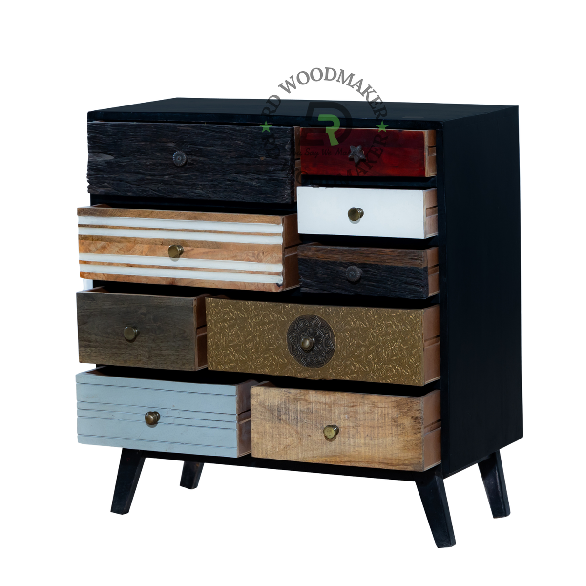 VINTAGE MULTI-DRAWER PATCHWORK SOLID WOOD CABINET