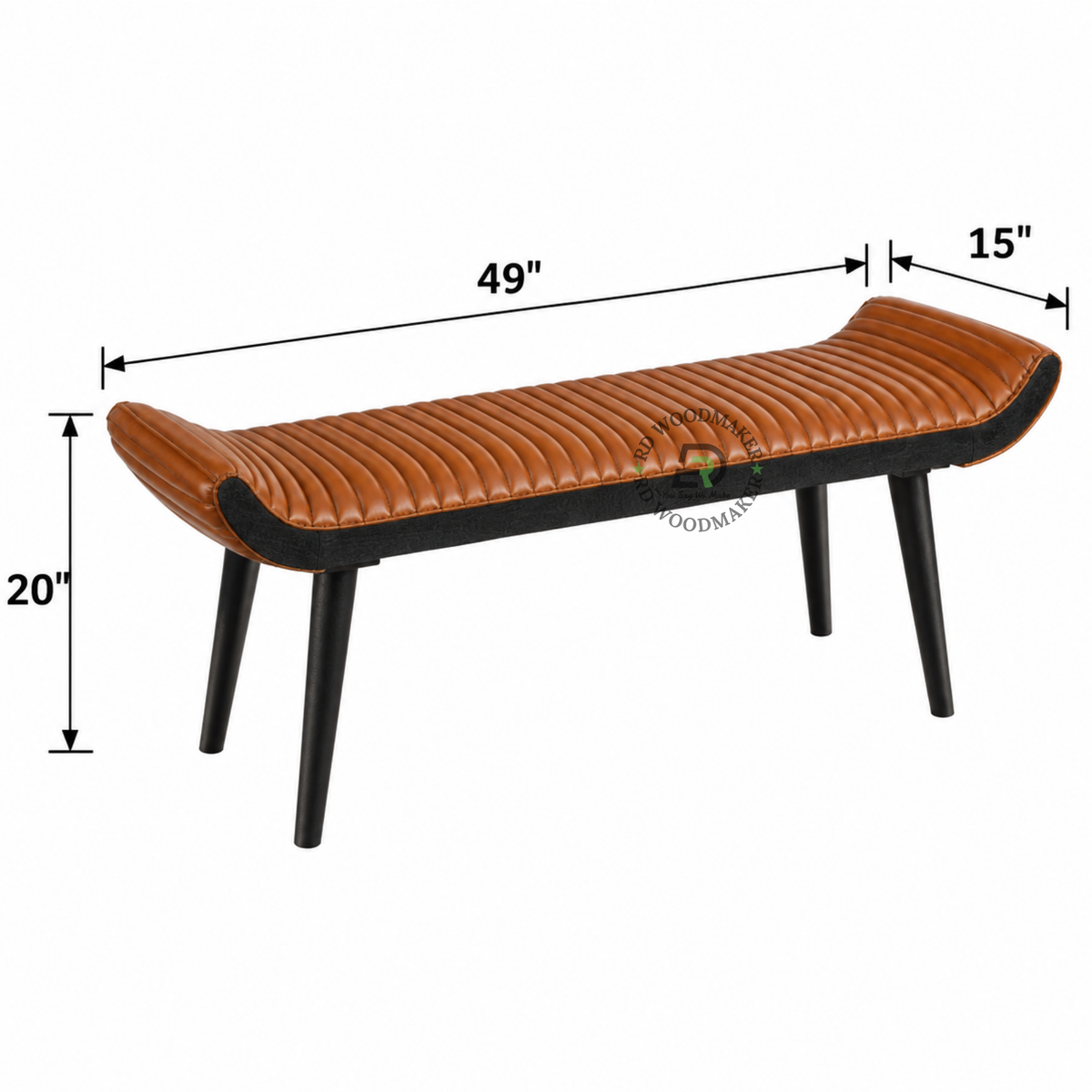 ZAYN CHANNEL-TUFTED UPHOLSTERED BENCH WITH CURVED ENDS
