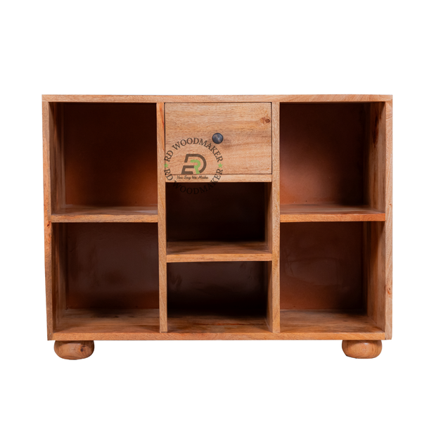 MODERN OPEN DISPLAY SOLID WOOD CABINET