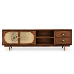 ARCEN ARCH CANE SOLID WOOD TV UNIT