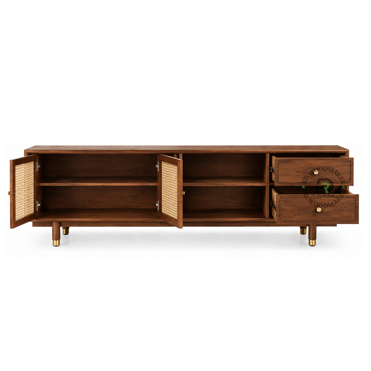 ARCEN ARCH CANE SOLID WOOD TV UNIT