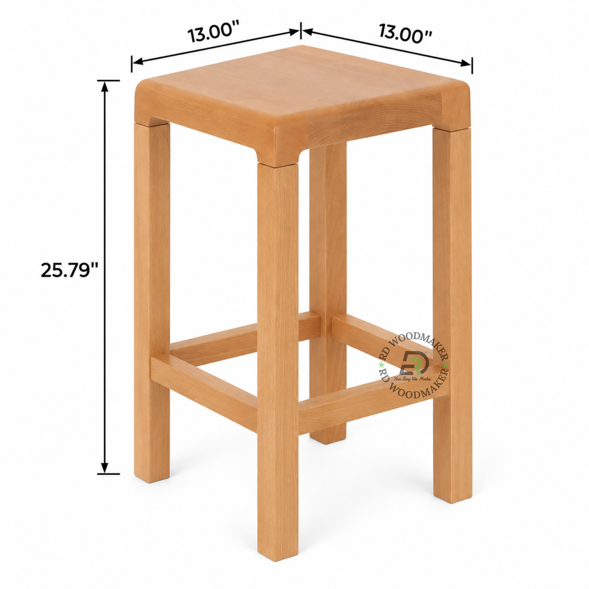 NOVA SQUARE SOLID WOOD COUNTER STOOL