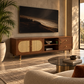 ARCEN ARCH CANE SOLID WOOD TV UNIT
