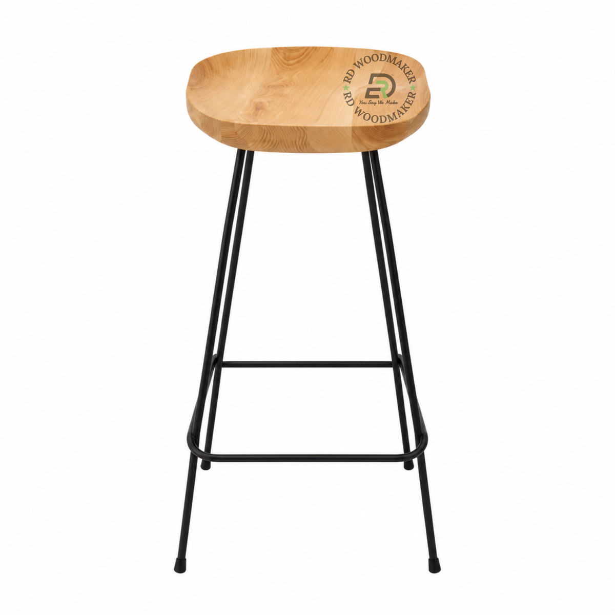 AXEL WOOD & BLACK METAL BAR STOOL