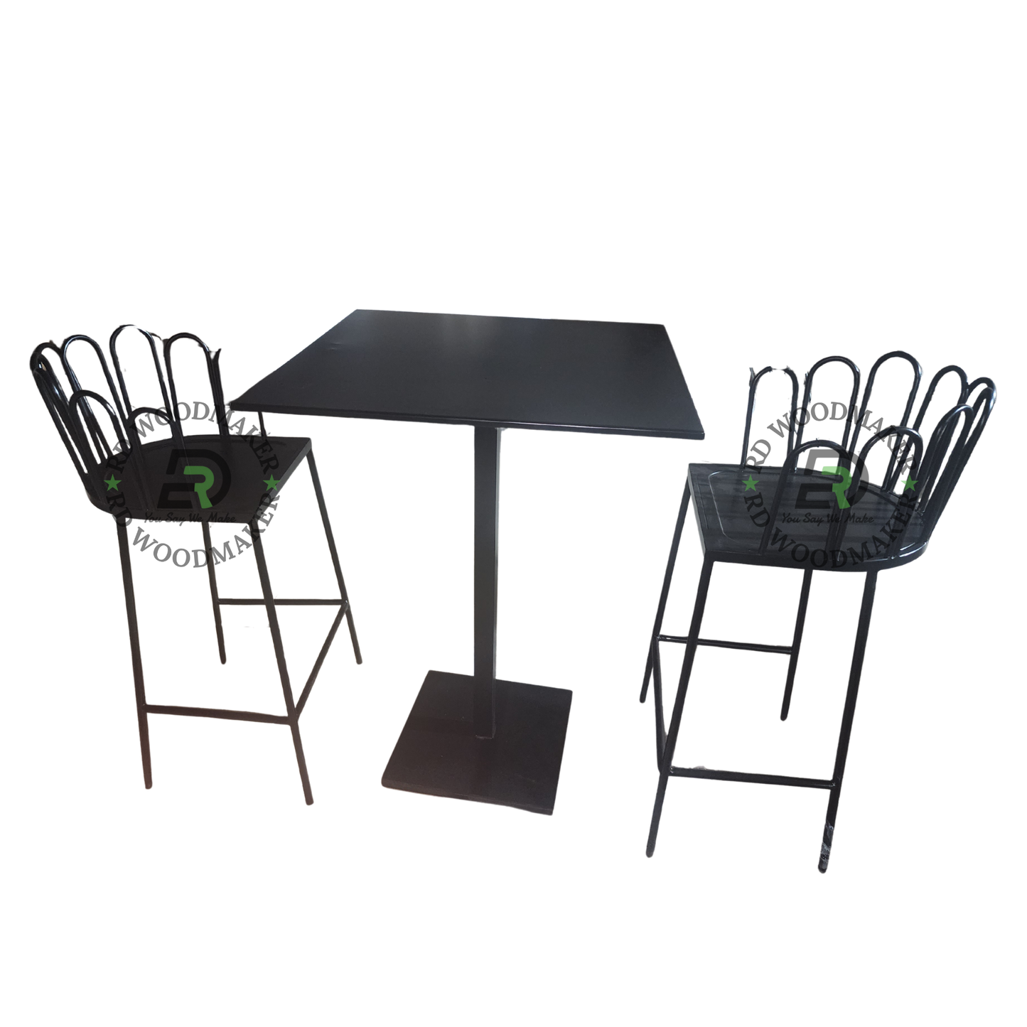 NOIR METAL BAR TABLE & HIGH CHAIR SET