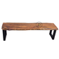 PREMIUM LIVE-EDGE SOLID WOOD BENCH WITH BLACK METAL U-LEGS