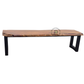 PREMIUM LIVE-EDGE SOLID WOOD BENCH WITH BLACK METAL U-LEGS