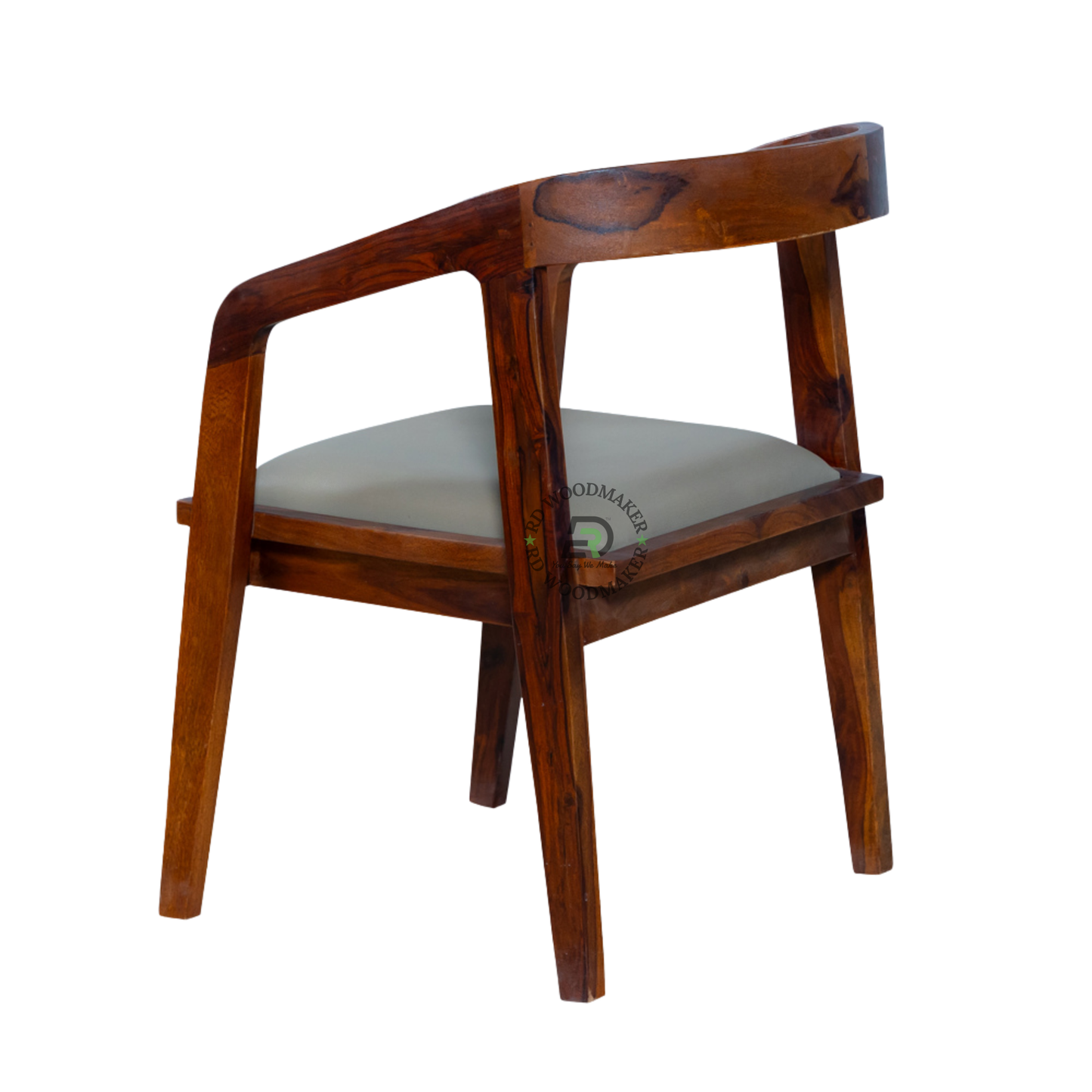 PREMIUM SOLID WOOD BARREL DINING CHAIR WITH UPHOLSTERED SEAT