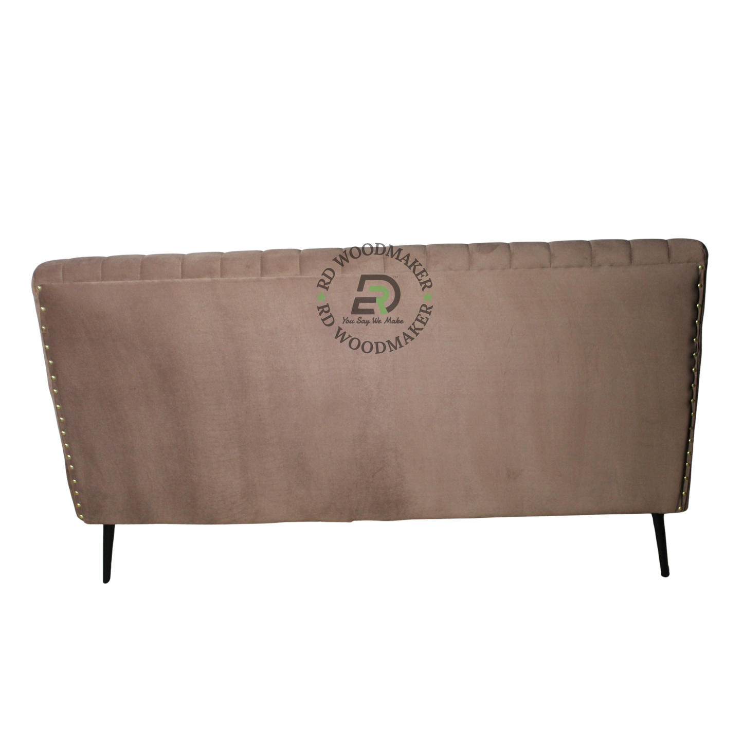 MODERN BEIGE VERTICAL CHANNEL UPHOLSTERED THREE-SEATER SOFA