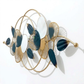 AURELIA BLUE & GOLD BOTANICAL METAL WALL ART
