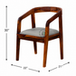 PREMIUM SOLID WOOD BARREL DINING CHAIR WITH UPHOLSTERED SEAT