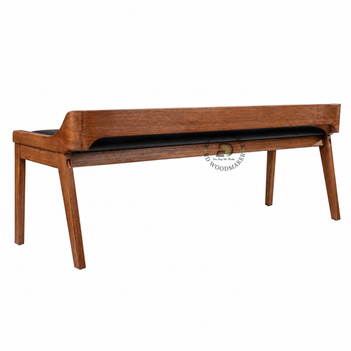ELARA UPHOLSTERED SOLID WOOD BENCH WITH CURVED BACKREST