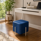 MODERN UPHOLSTERED SQUARE OTTOMAN STOOL WITH METAL LEGS