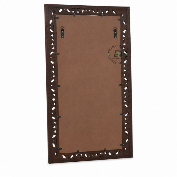 HANDCARVED ARCH FLORAL WOODEN WALL MIRROR
