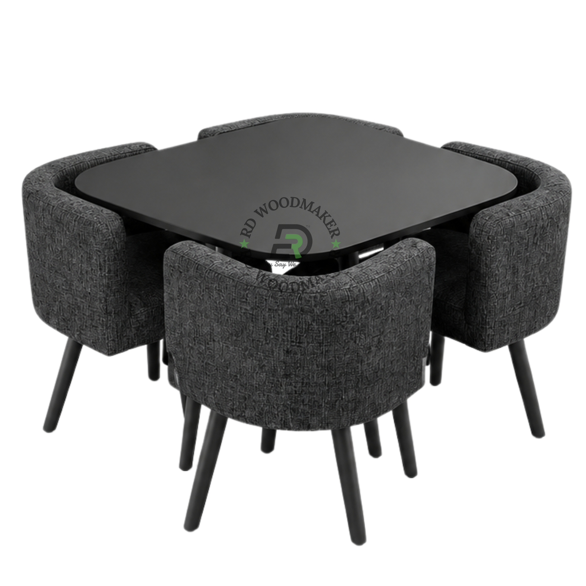 NOIR CAFE UPHOLSTERED CHAIR & TABLE SET