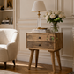 MODERN SOLID WOOD 2 DRAWER BEDSIDE TABLE