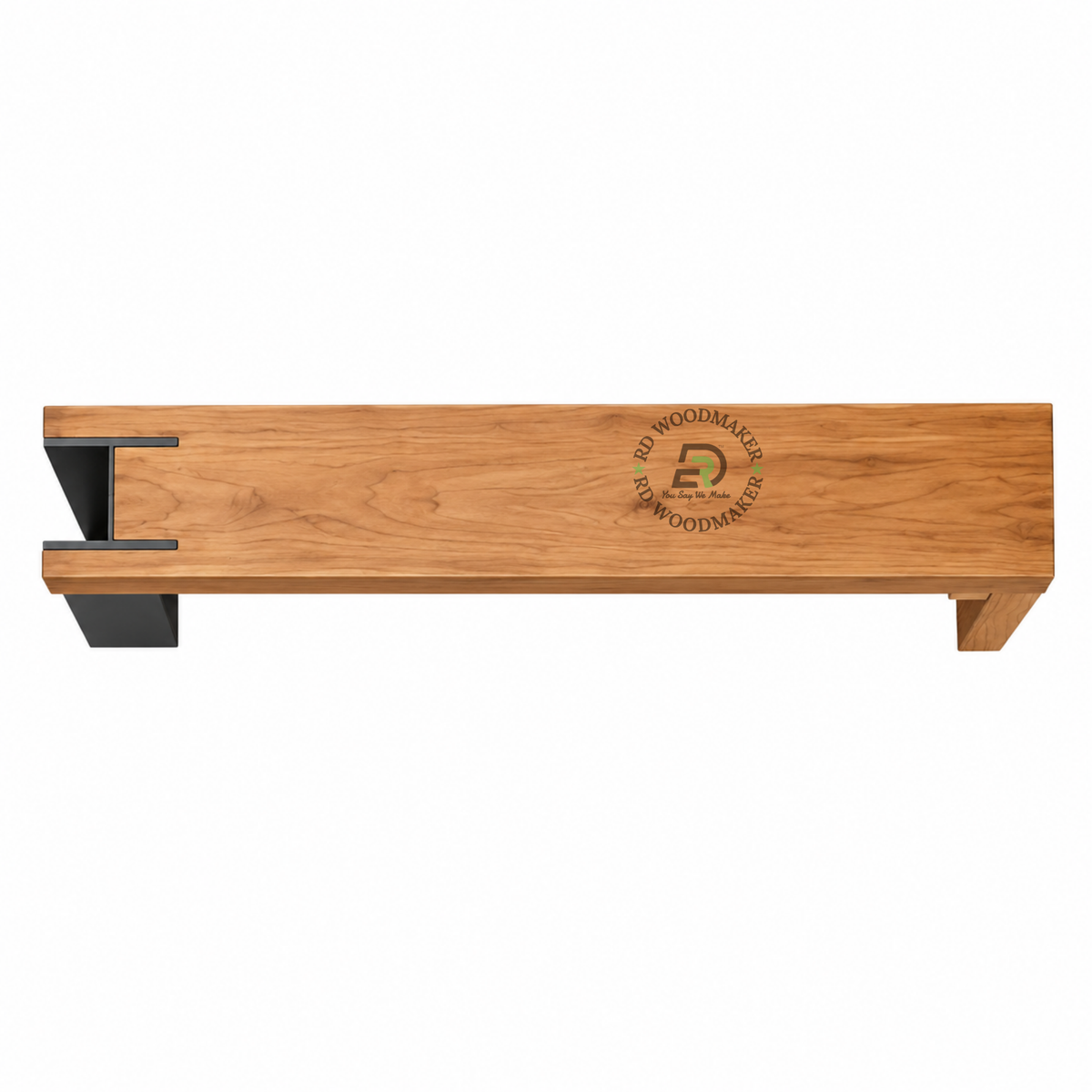 KAIRO ASYMMETRIC SOLID WOOD & BLACK METAL BENCH