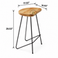 AXEL WOOD & BLACK METAL BAR STOOL