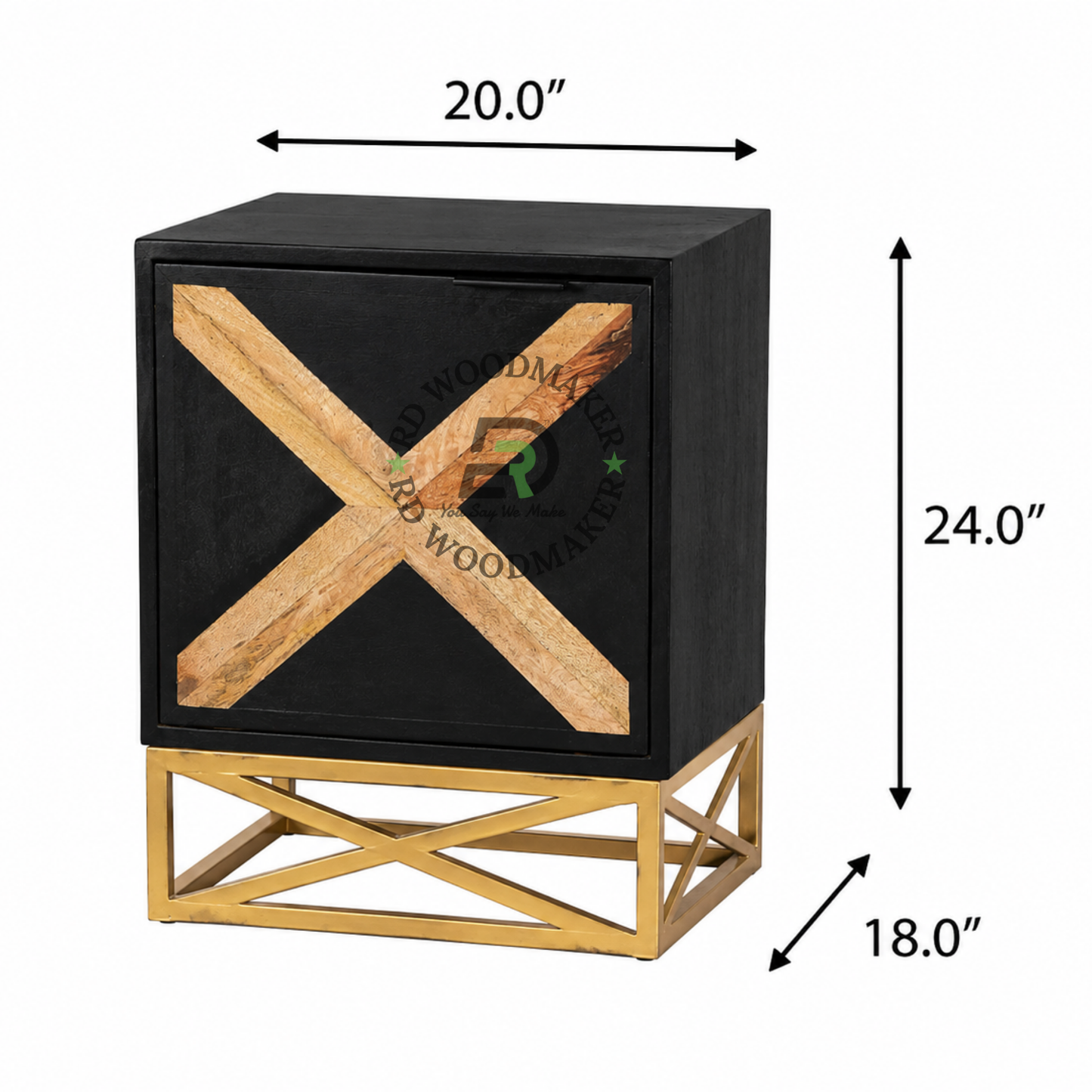 MODERN BLACK CROSS PANEL ACCENT CABINET