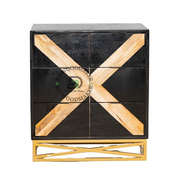 MODERN SIX-DOOR SOLID WOOD STORAGE CABINET