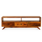 ELVAN SOLID WOOD TV UNIT WITH OPEN SHELF & THREE DRAWERS