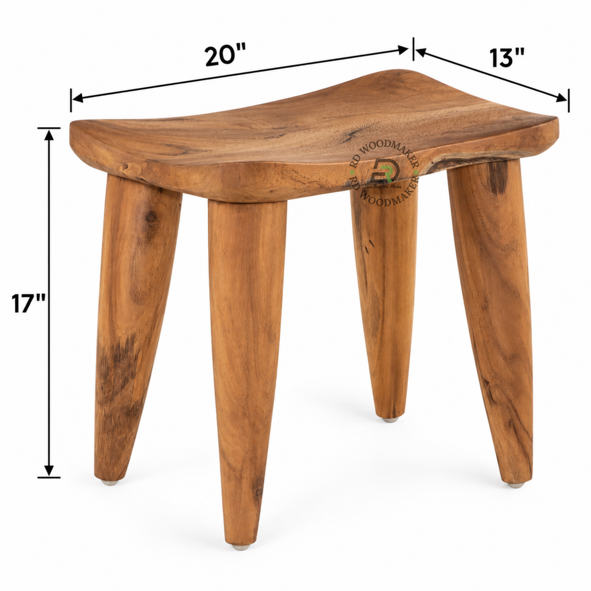 MAREN LIVE-EDGE SADDLE SOLID WOOD STOOL