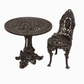 ORNATE VICTORIAN METAL PEDESTAL TABLE & DINING CHAIR SET