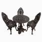 ORNATE VICTORIAN METAL PEDESTAL TABLE & DINING CHAIR SET