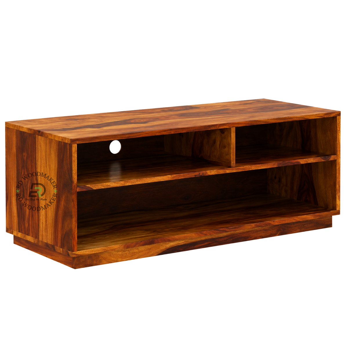 SOREN OPEN-SHELF SOLID WOOD MEDIA CONSOLE