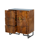 CONTEMPORARY SIX-DOOR TEXTURED SOLID WOOD CABINET