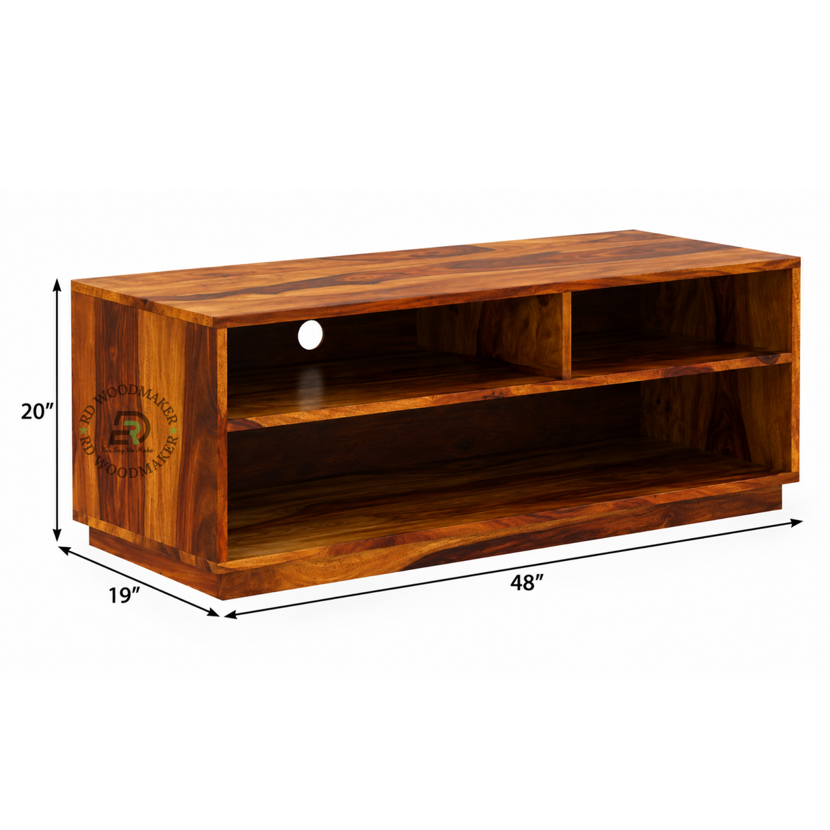 SOREN OPEN-SHELF SOLID WOOD MEDIA CONSOLE