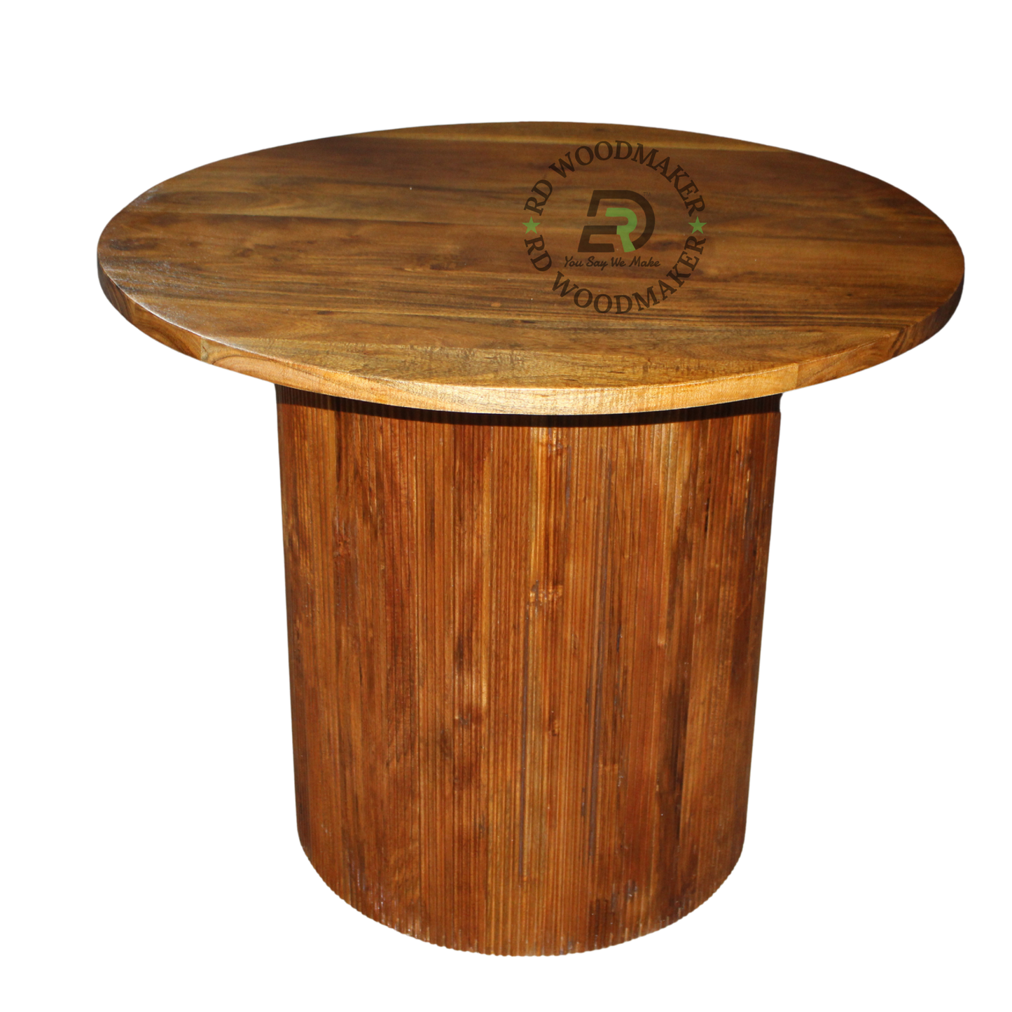 FLUTED PEDESTAL ROUND WOODEN DINING TABLE