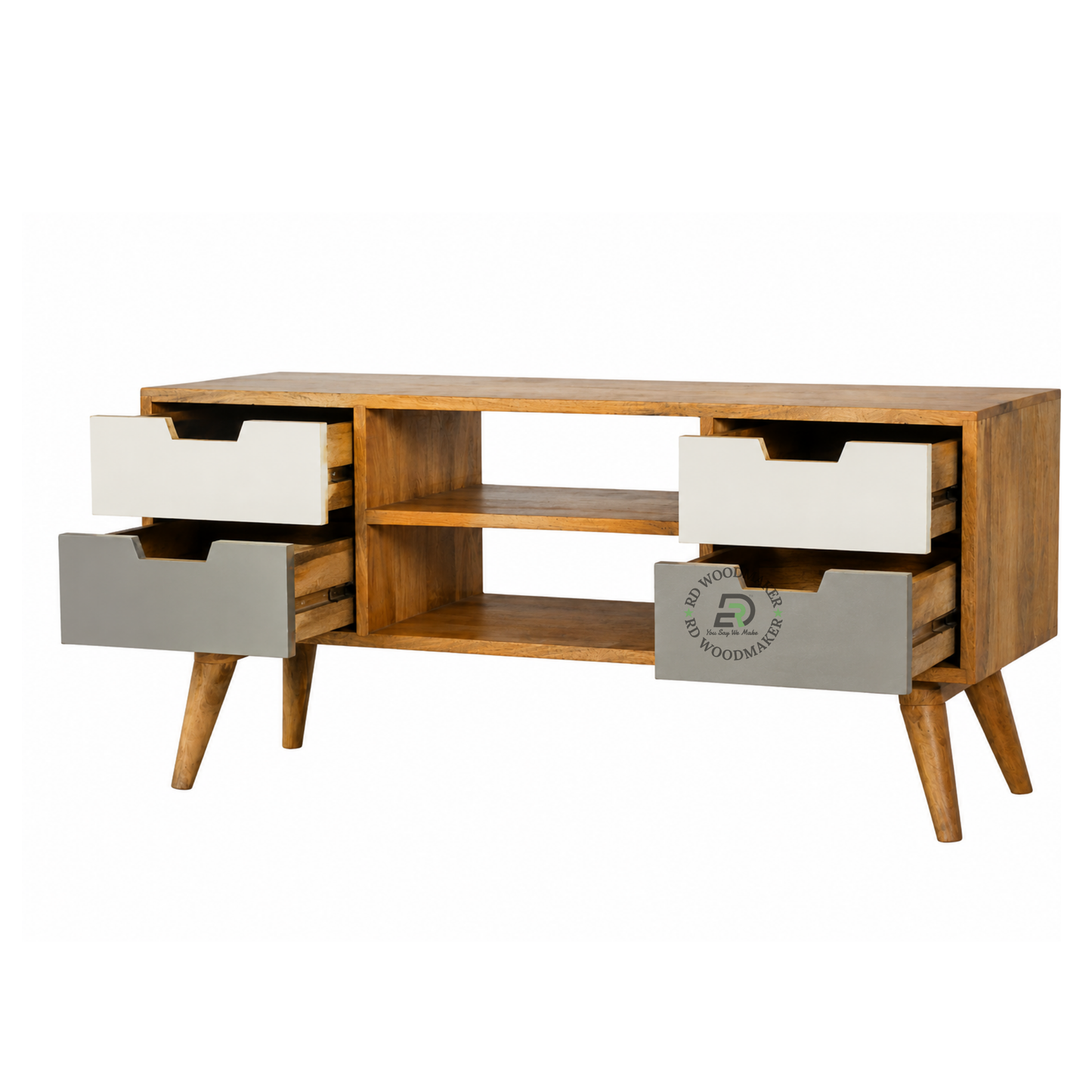 SCANDINAVIAN SOLID WOOD FOUR DRAWER SIDEBOARD