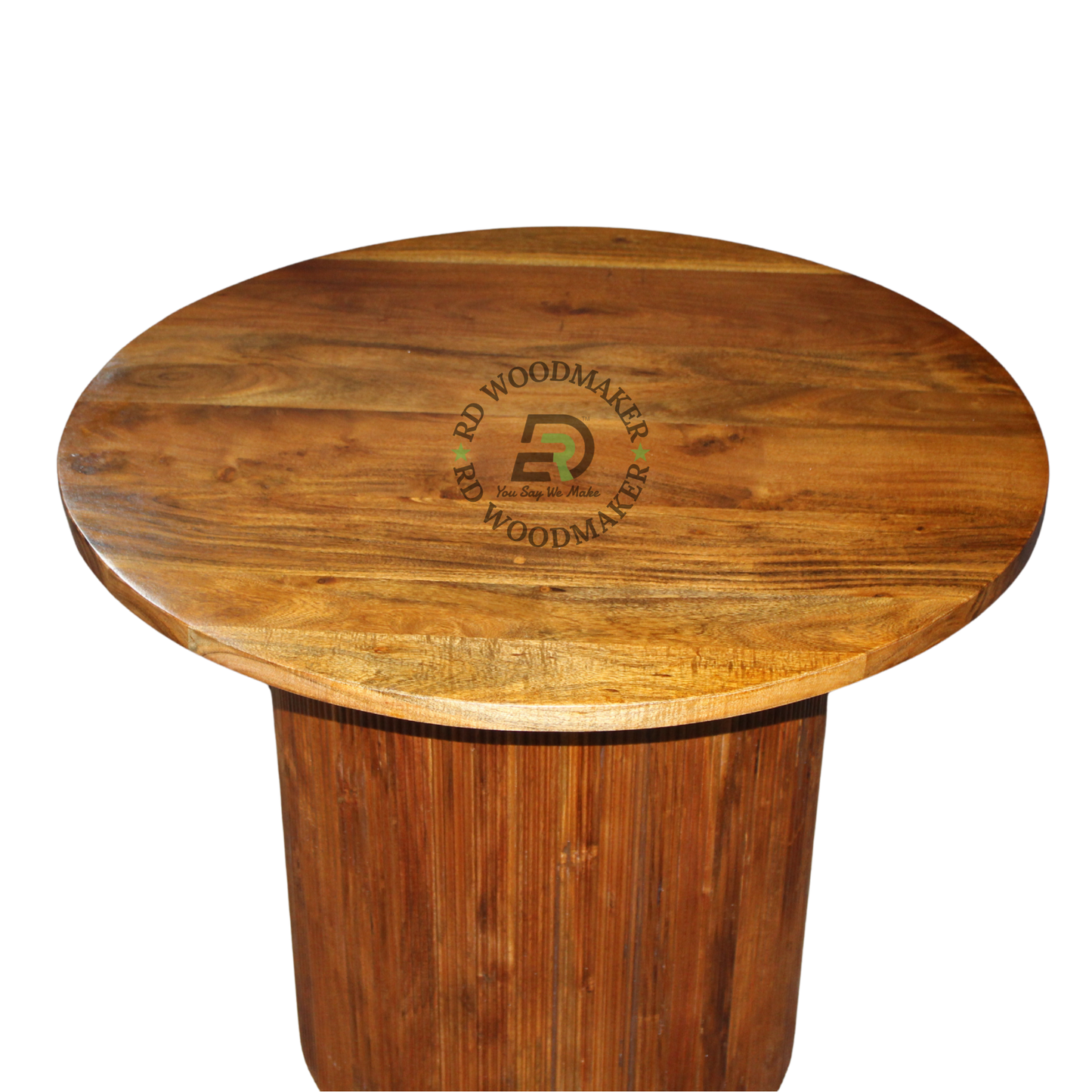 FLUTED PEDESTAL ROUND WOODEN DINING TABLE