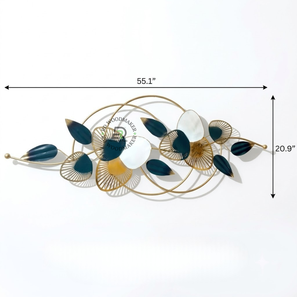 AURELIA BLUE & GOLD BOTANICAL METAL WALL ART