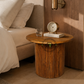 FLUTED PEDESTAL ROUND WOODEN DINING TABLE