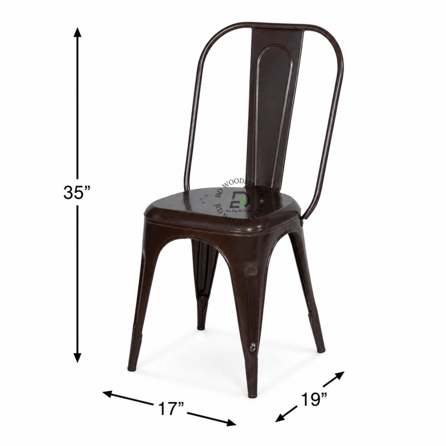 PREMIUM INDUSTRIAL METAL DINING CHAIR WITH HIGH BACKREST