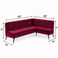 LUXURY BURGUNDY CHANNEL-TUFTED L-SHAPED CORNER SOFA