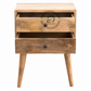 MODERN SOLID WOOD 2 DRAWER BEDSIDE TABLE