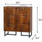CONTEMPORARY SIX-DOOR TEXTURED SOLID WOOD CABINET
