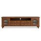 AUREL CLASSIC SOLID WOOD TV UNIT WITH ARCH GLASS CABINETS