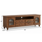 AUREL CLASSIC SOLID WOOD TV UNIT WITH ARCH GLASS CABINETS