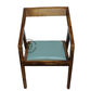 MODERN WOODEN DINING ARMCHAIR WITH AQUA CUSHION