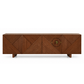 VYRON GEOMETRIC REEDED SOLID WOOD TV UNIT