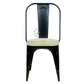 PREMIUM INDUSTRIAL BLACK METAL DINING CHAIR WITH WOODEN SEAT