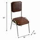 VINTAGE BROWN LEATHERETTE METAL DINING CHAIR