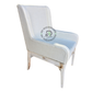 IVORY UPHOLSTERED WINGBACK DINING ARMCHAIR