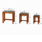 HANDCRAFTED SOLID WOOD NESTING TABLE SET OF 3 WITH CERAMIC TILE TOP